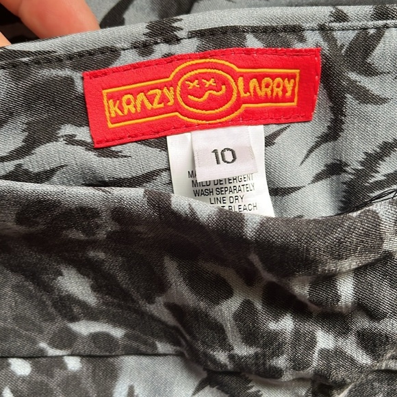 Crazy Larry Stylish Gray Black Ultra Suede Pants Tummy Control Women’s Sz 10 - Picture 4 of 5